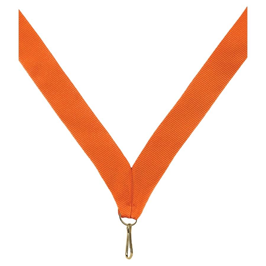 7/8" Medal Neck Ribbons with or without Snap Clip (Packs) - 7/8" Orange Neck Ribbon with Snap Clip
