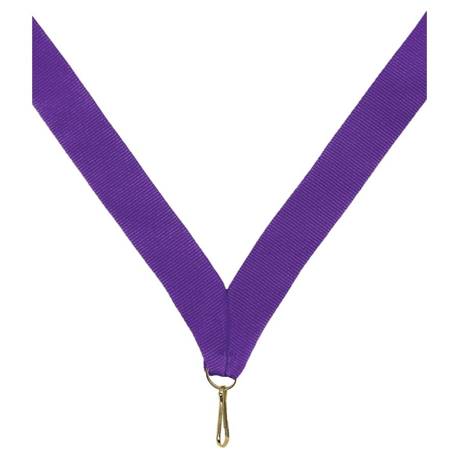 7/8" Medal Neck Ribbons with or without Snap Clip (Packs) - 7/8" Purple Neck Ribbon with Snap Clip