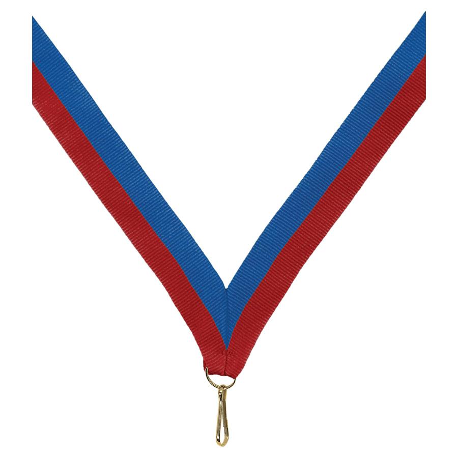 7/8" Medal Neck Ribbons with or without Snap Clip (Packs) - 7/8" Red/Blue Neck Ribbon with Snap Clip