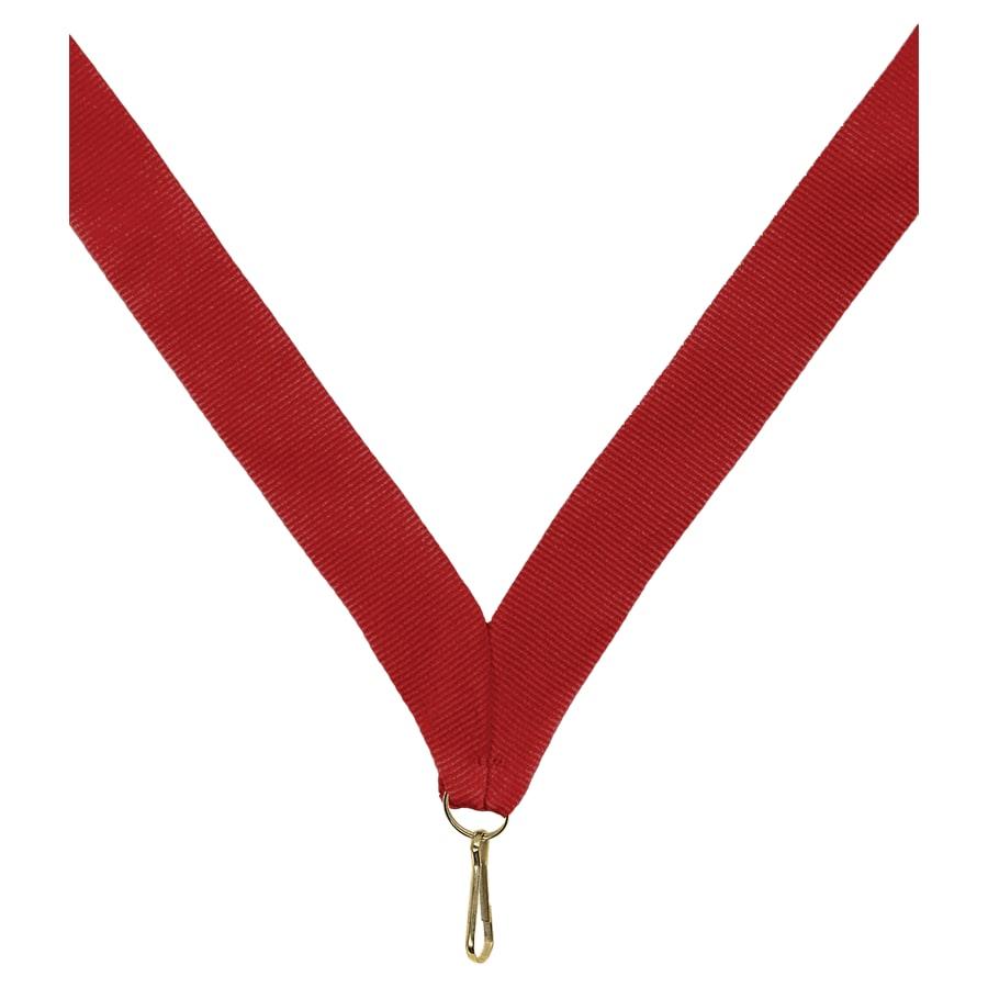 7/8" Medal Neck Ribbons with or without Snap Clip (Packs) - 7/8" Red Neck Ribbon with Snap Clip