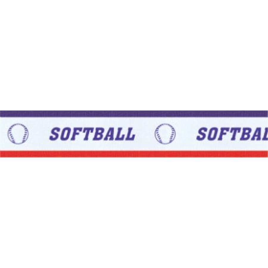 7/8" Medal Neck Ribbons with or without Snap Clip (Packs) - 7/8" Red/White/Blue Softball Sport Neck Ribbon with Snap Clip