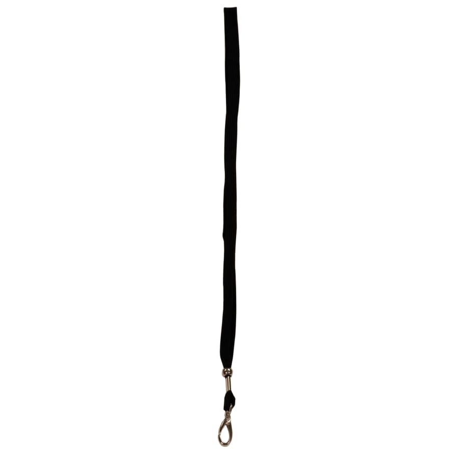 Award Ribbons, Badge Holders, Pin Backs and Lanyards (Packs) - 3/8" x 36" Black Lanyard with Hook and Adjustable Ball