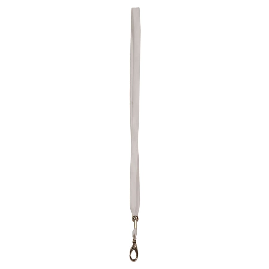 Award Ribbons, Badge Holders, Pin Backs and Lanyards (Packs) - 3/8" x 36" White Lanyard with Hook and Adjustable Ball