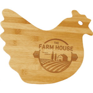 Personalized Animal Shaped Bamboo Cutting Board - Hen
