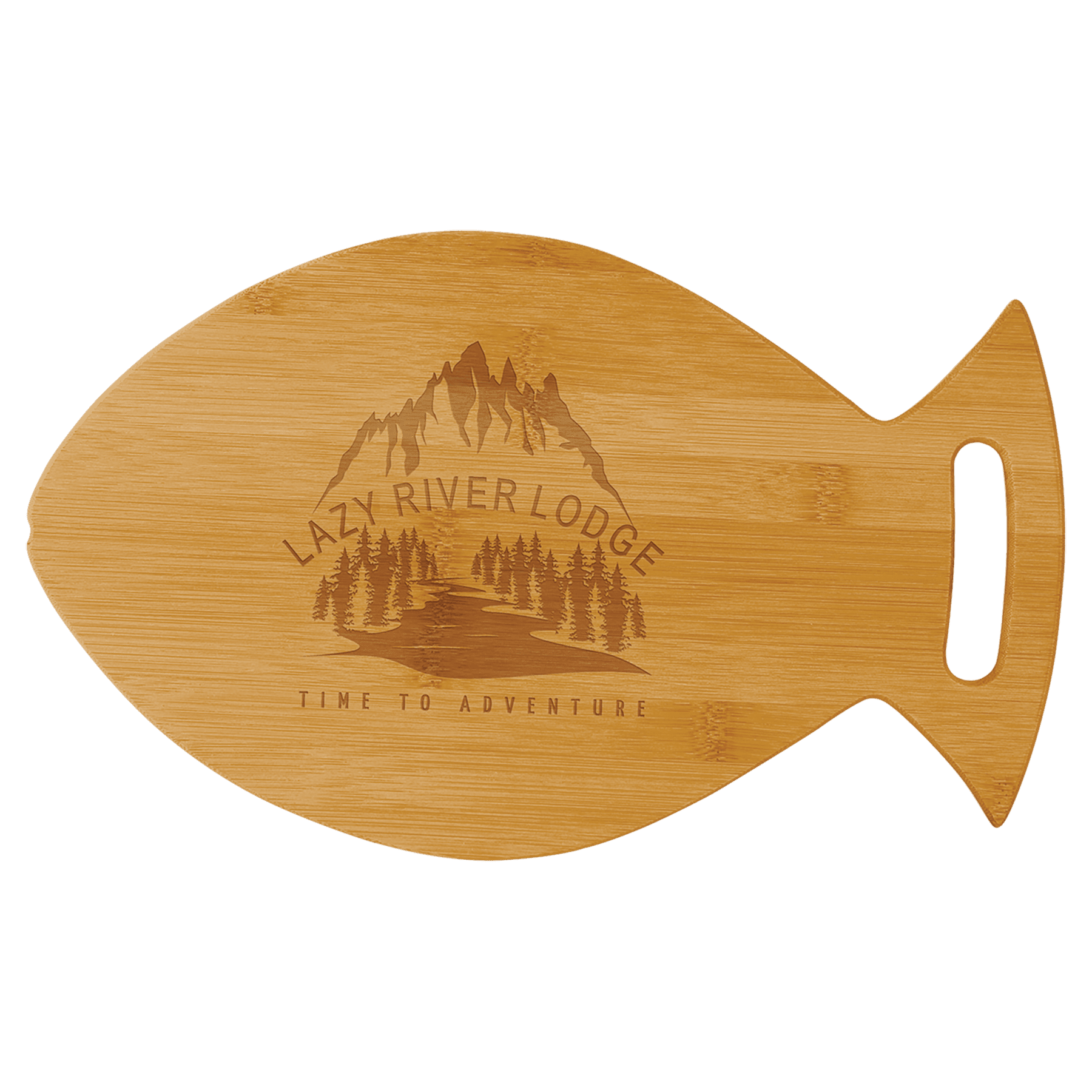 Personalized Animal Shaped Bamboo Cutting Board - Fish