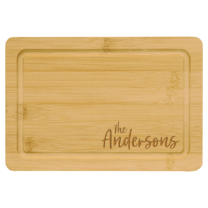 Personalized Bamboo Cutting Board with Juice Groove - 9in x 6in