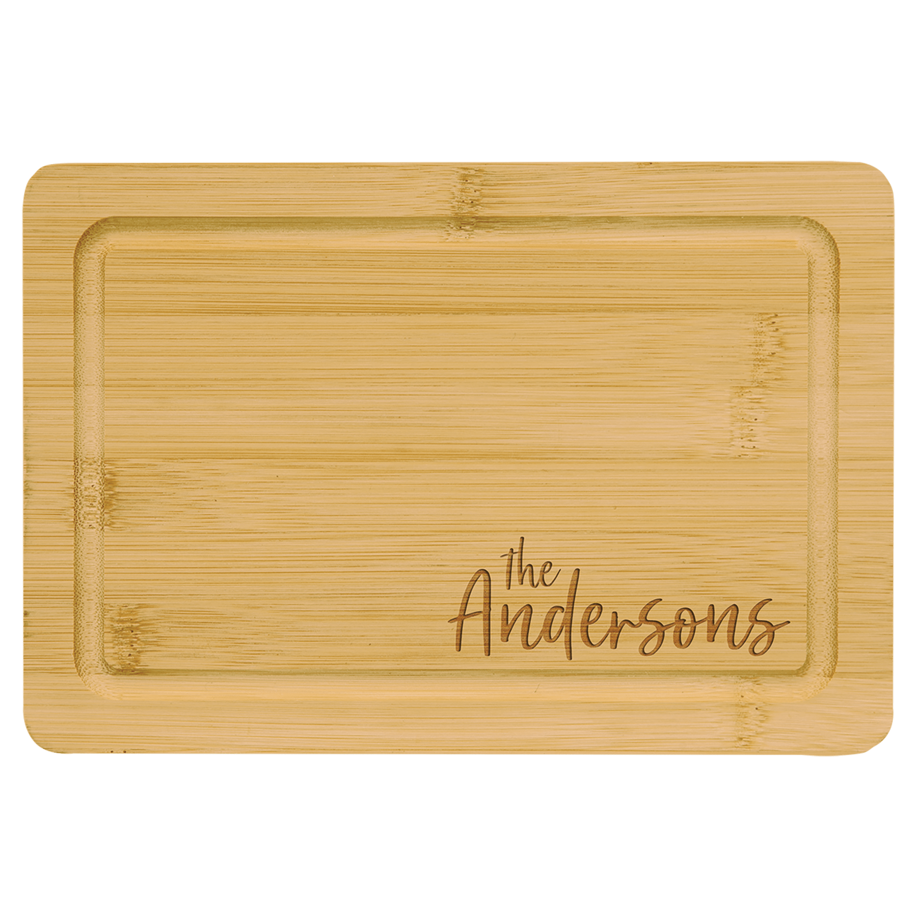 Personalized Bamboo Cutting Board with Juice Groove - 9in x 6in