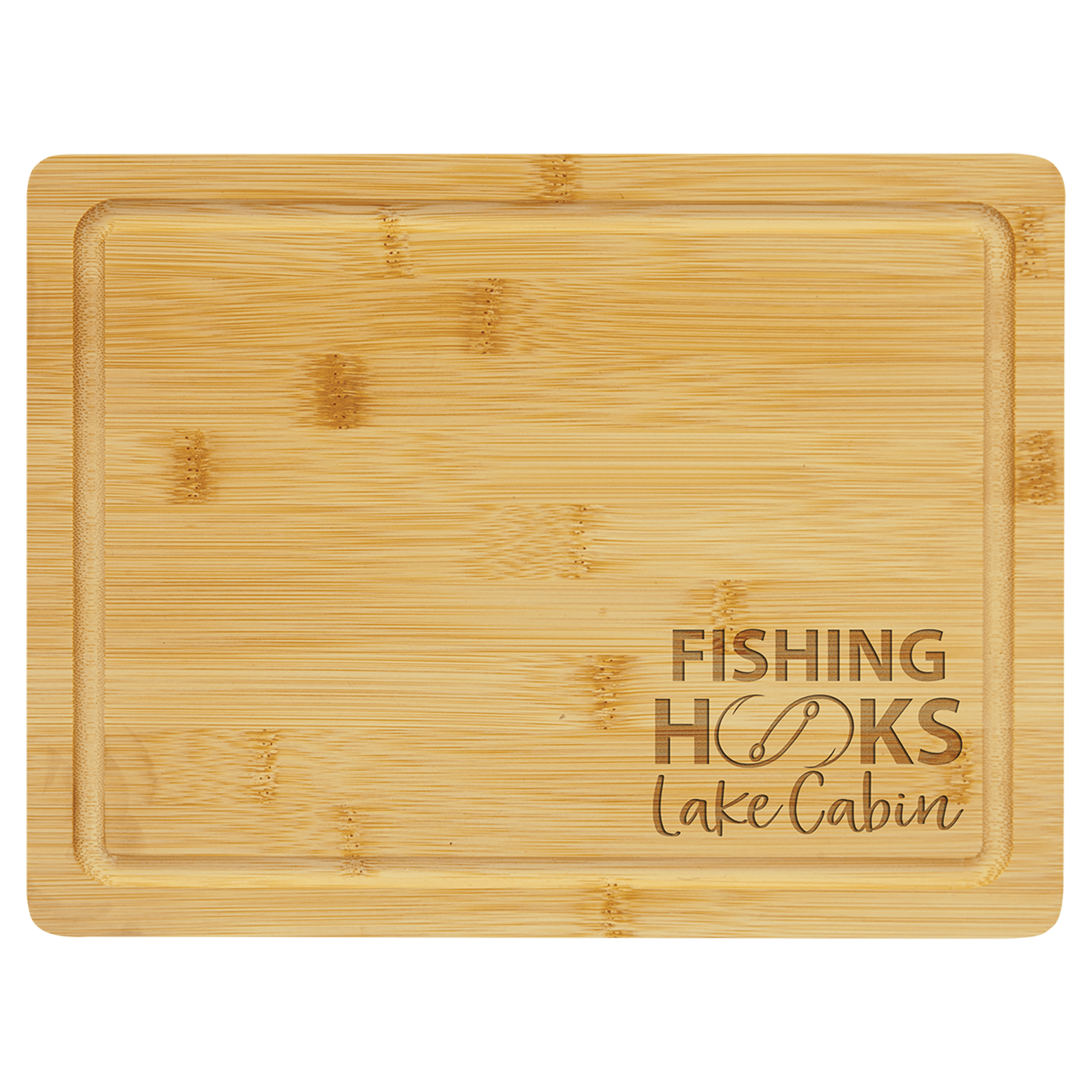 Personalized Bamboo Cutting Board with Juice Groove - 11 1/2in x 8 3/4in