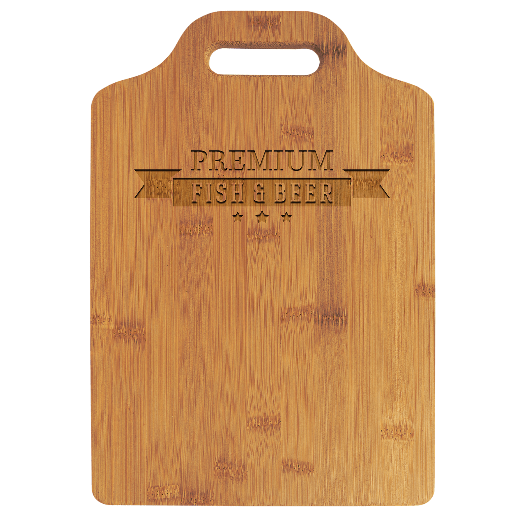 Personalized Bamboo Cutting Board with Handle - 13in x 9in
