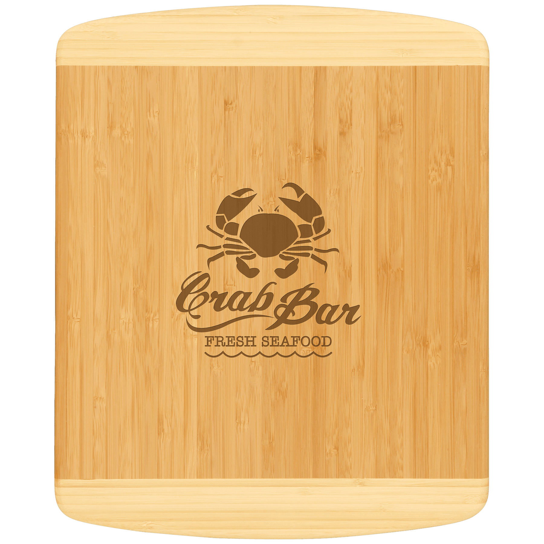Personalized Two-Tone Bamboo Cutting Board - 13 1/2in x 11 1/2in