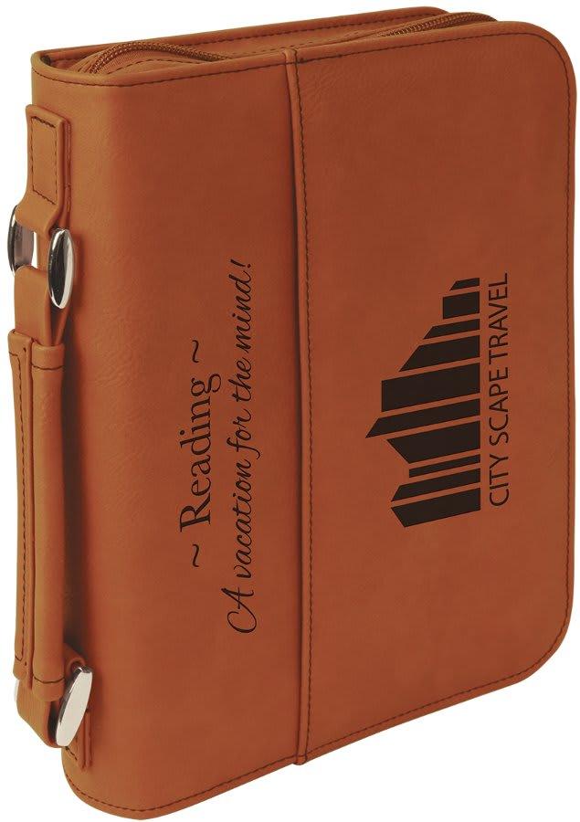Personalized Bible Cover with Handle and Zipper - Medium, Rawhide
