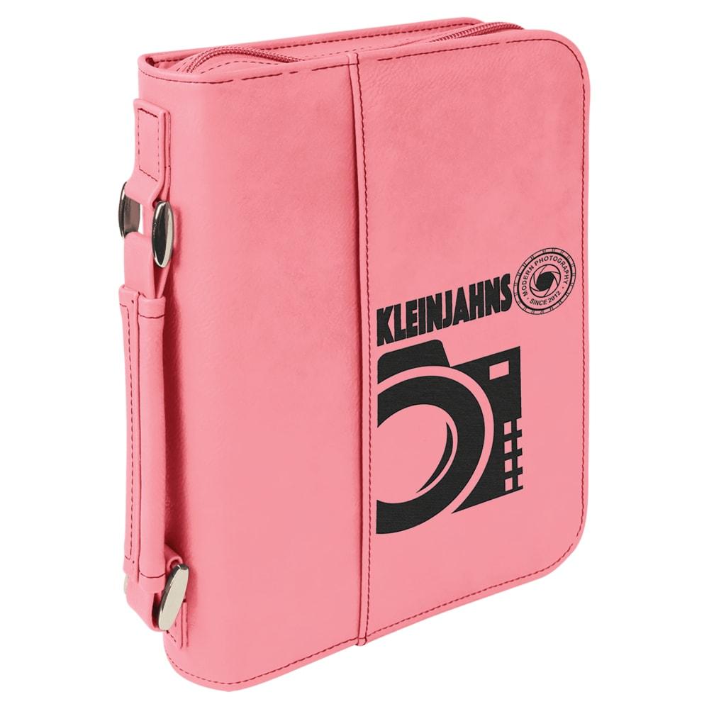 Personalized Bible Cover with Handle and Zipper - Medium, Pink