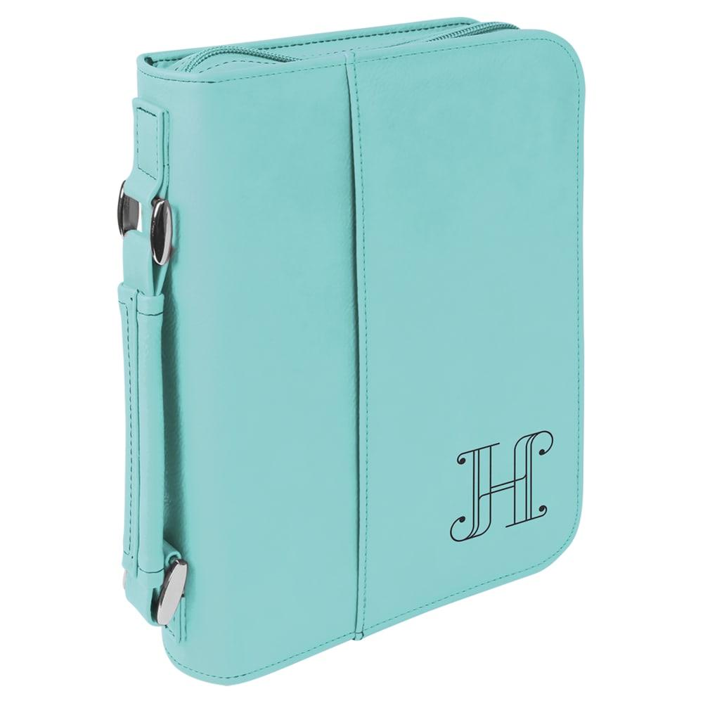 Personalized Bible Cover with Handle and Zipper - Medium, Teal