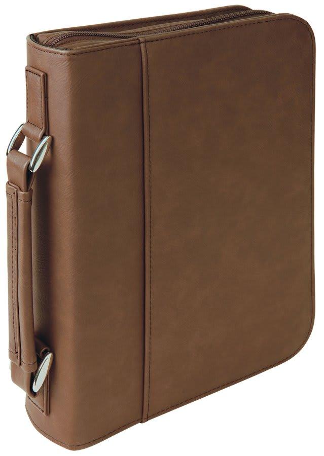 Personalized Bible Cover with Handle and Zipper - Large, Dark Brown