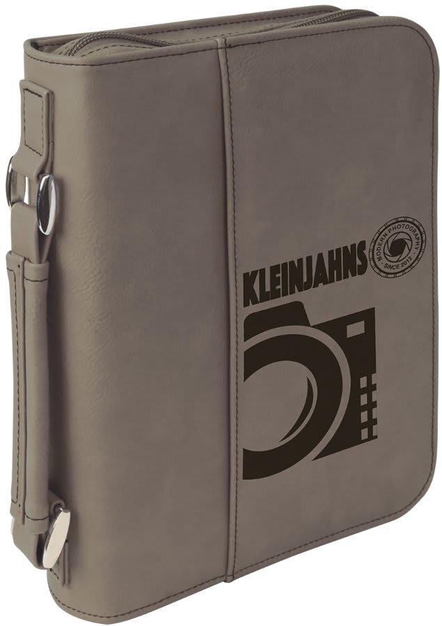 Personalized Bible Cover with Handle and Zipper - Medium, Gray