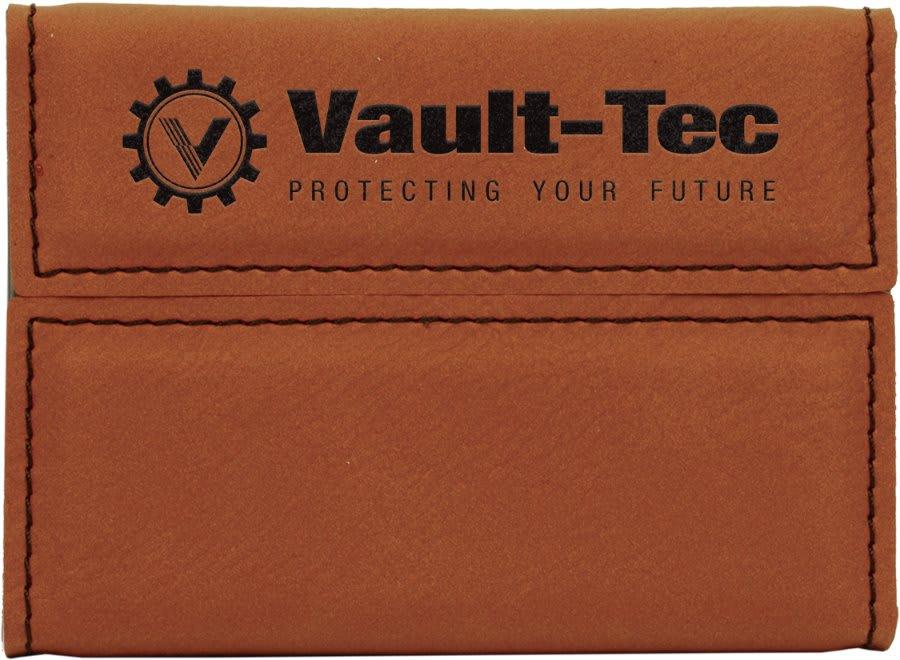 Personalized Business Card Holder, Engraved Faux Leather - Rawhide