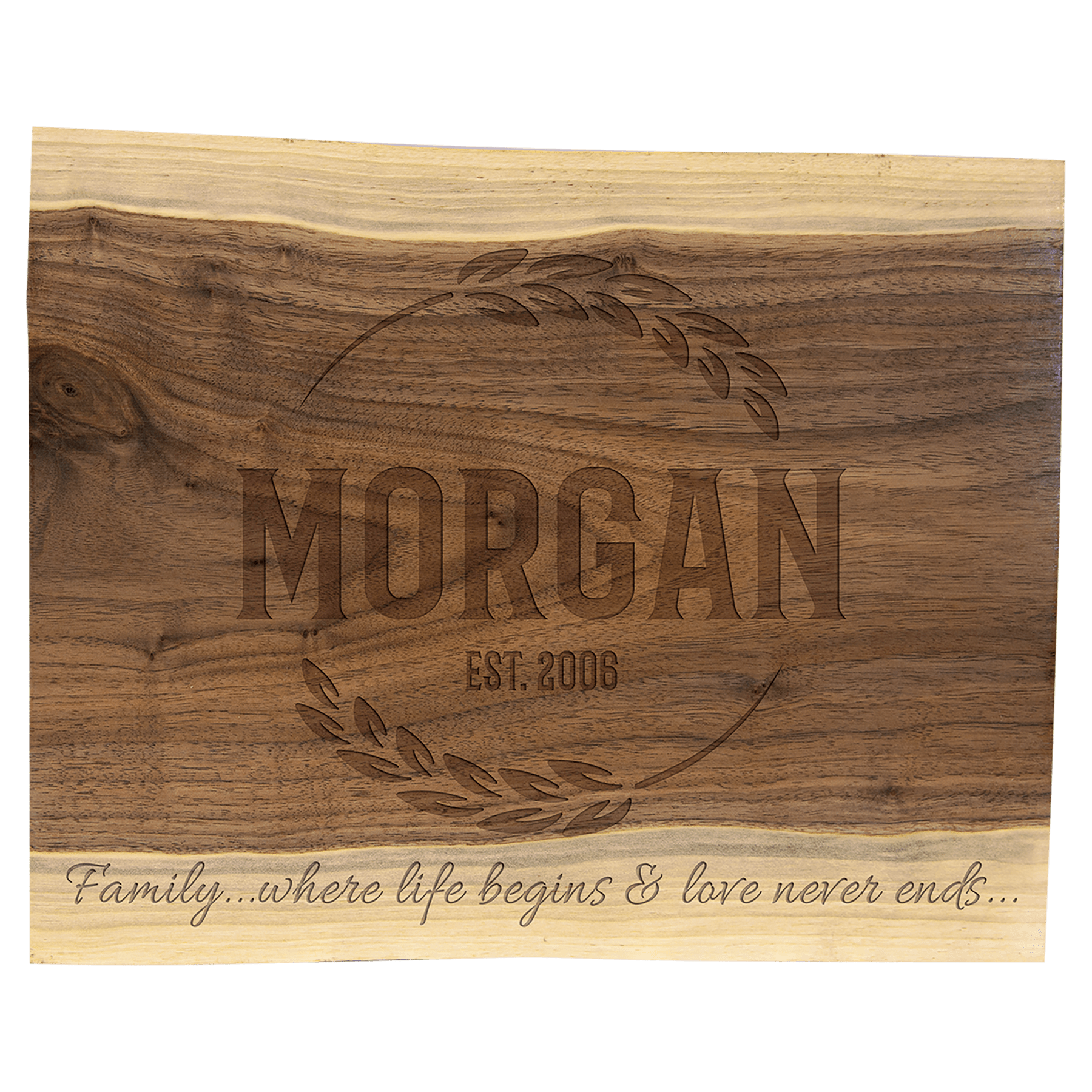 Personalized Black Walnut Cutting and Charcuterie Board - 11 1/2in x 8 3/4in