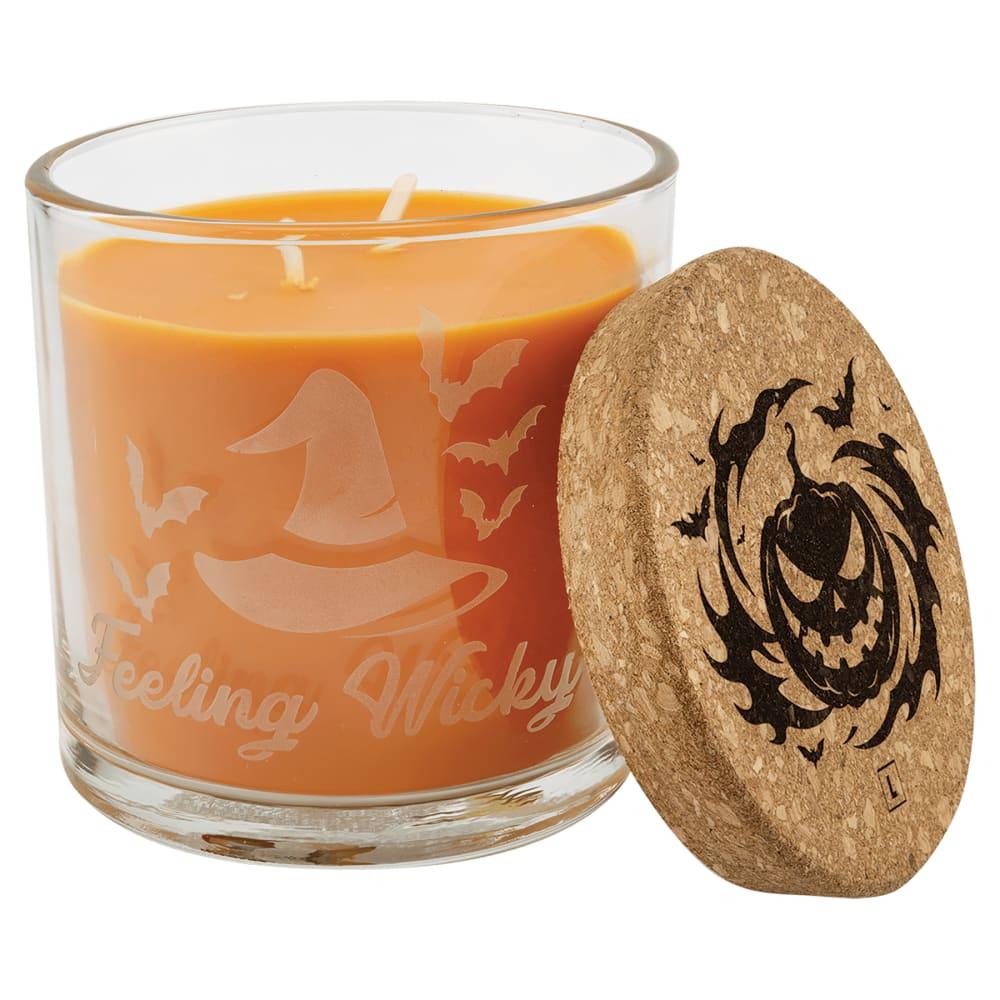 Personalized Glass Candle with Engraved Cork Lid - Pick of the Patch