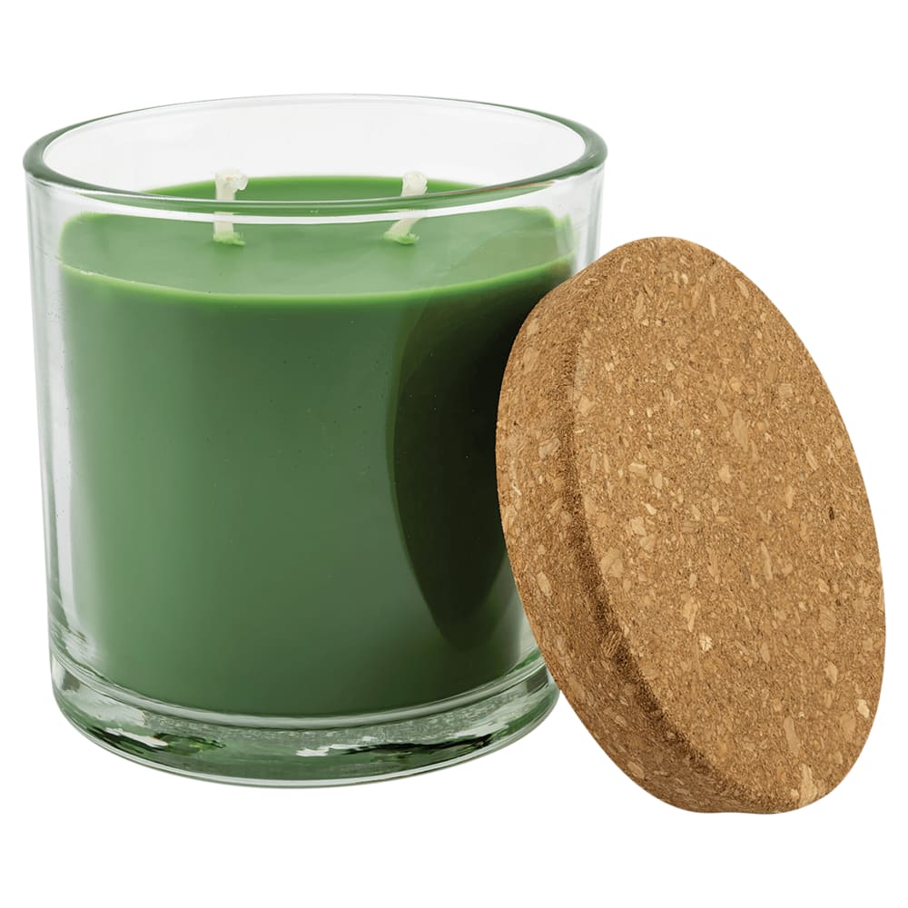Personalized Glass Candle with Engraved Cork Lid - Trim the Tree