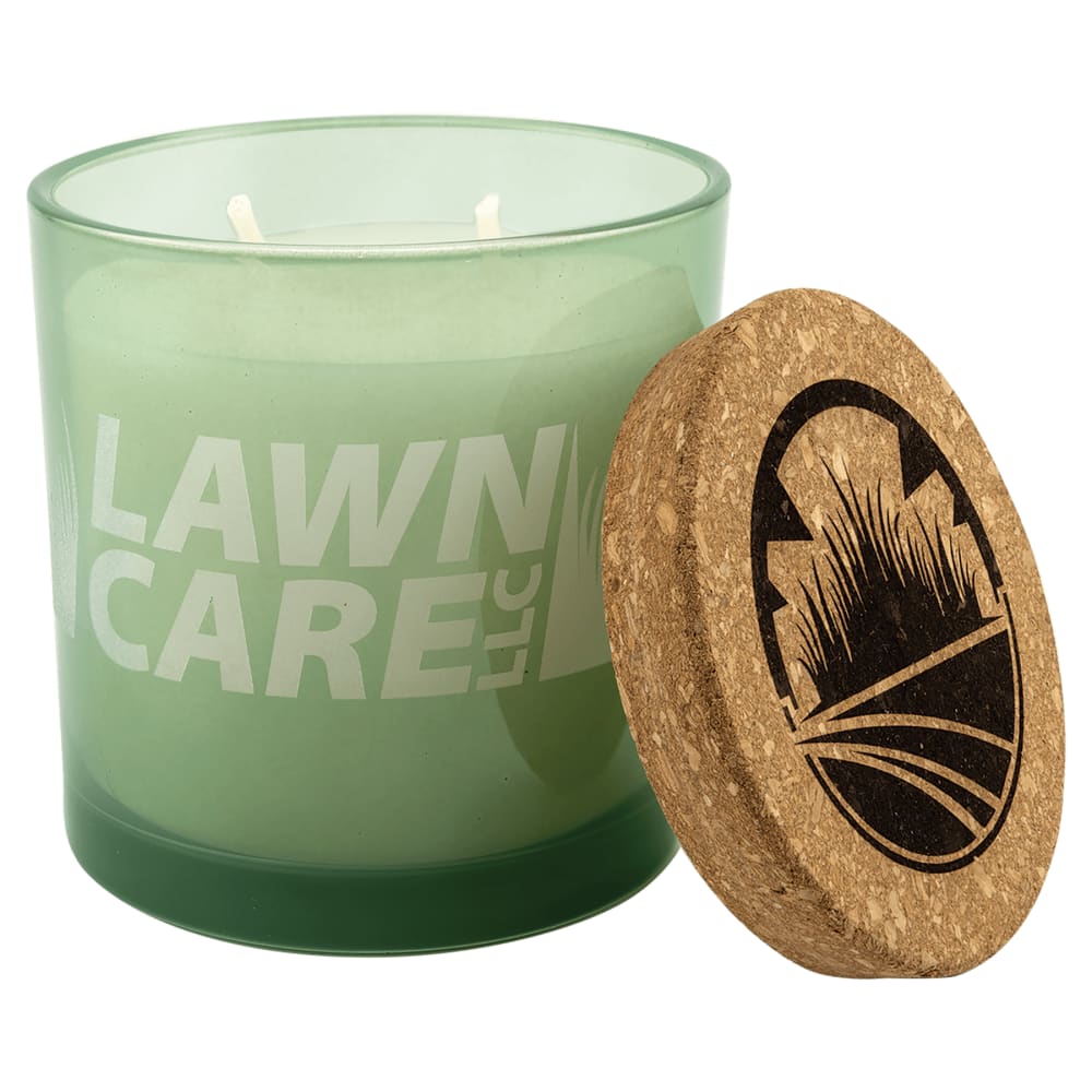 Personalized Glass Candle with Engraved Cork Lid - Citronella