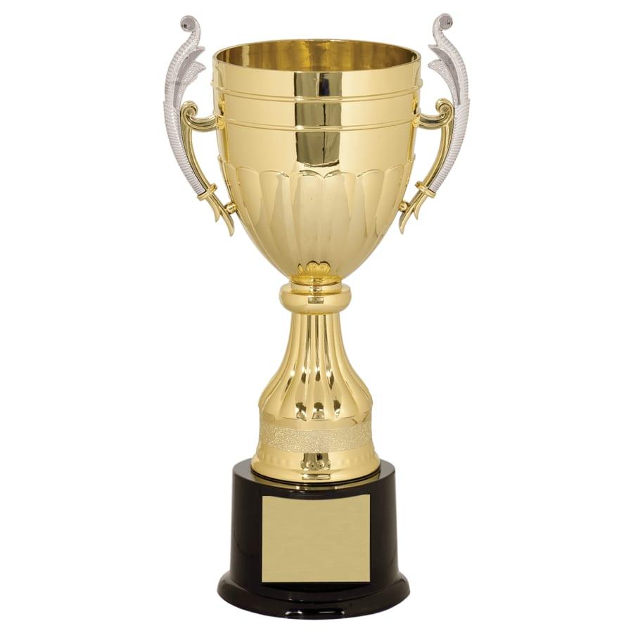 Completed Metal Cup Trophies, Blank (Single or 5) - 11" Gold/Silver Plastic Completed Cup Trophy
