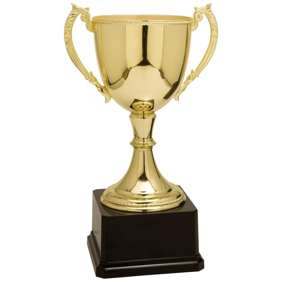 Completed Metal Cup Trophies, Blank (Single or 5) - 12 3/4" Gold Completed Zinc Cup Trophy