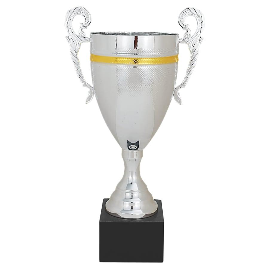 Completed Metal Cup Trophies, Blank (Single or 5) - 15 3/4" Silver/Gold Completed Metal Cup with Black Marble Base