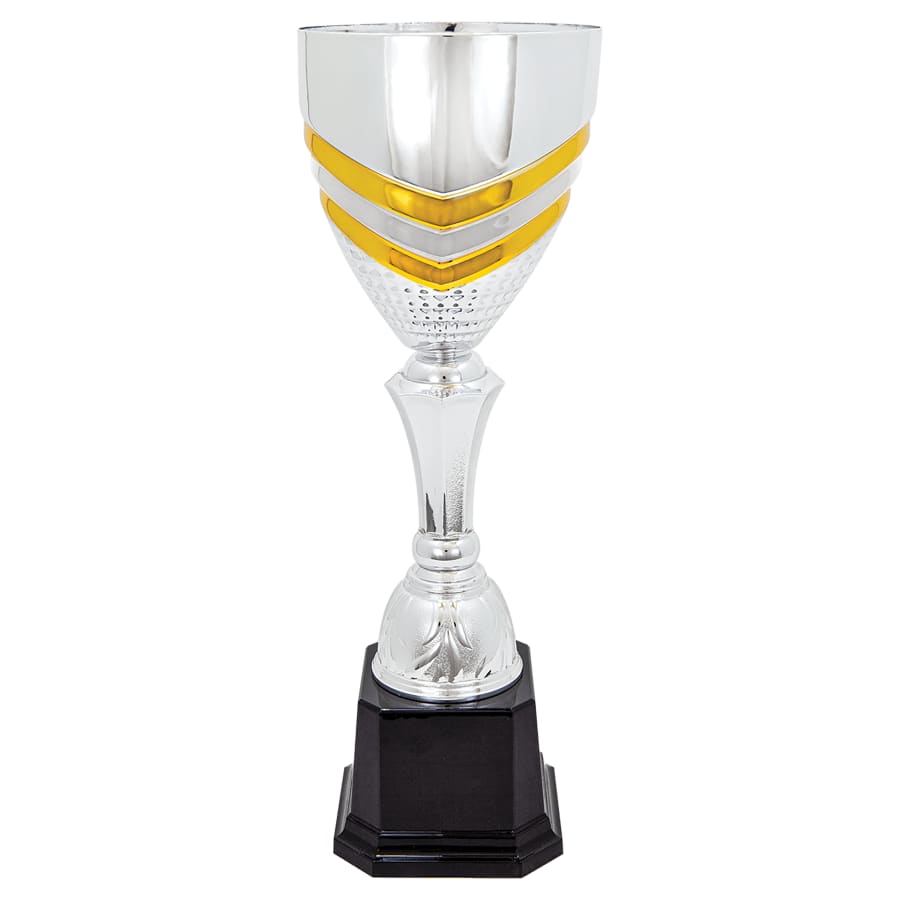 Completed Metal Cup Trophies, Blank (Single or 5) - 15" Completed Metal Cup Trophy on Plastic Base