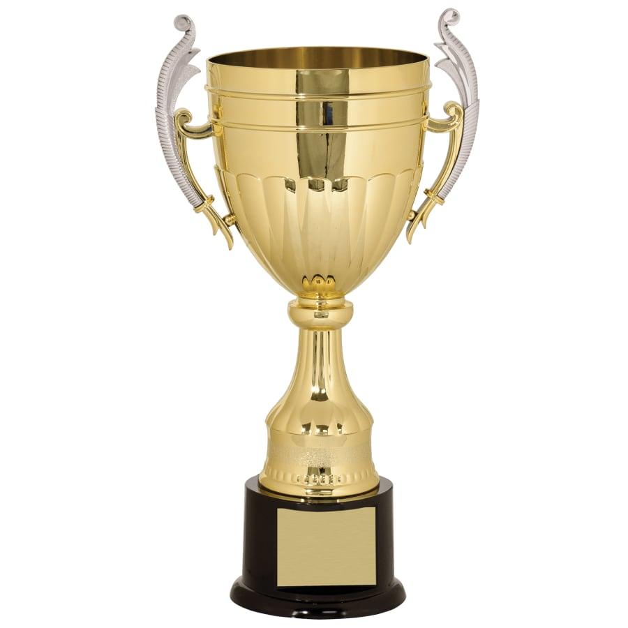 Completed Metal Cup Trophies, Blank (Single or 5) - 16 3/4" Gold/Silver Plastic Completed Cup Trophy