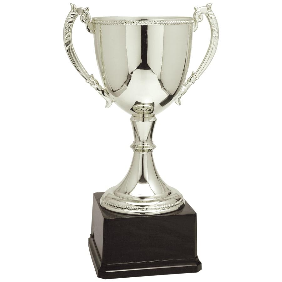 Completed Metal Cup Trophies, Blank (Single or 5) - 16 3/4" Silver Completed Zinc Cup Trophy