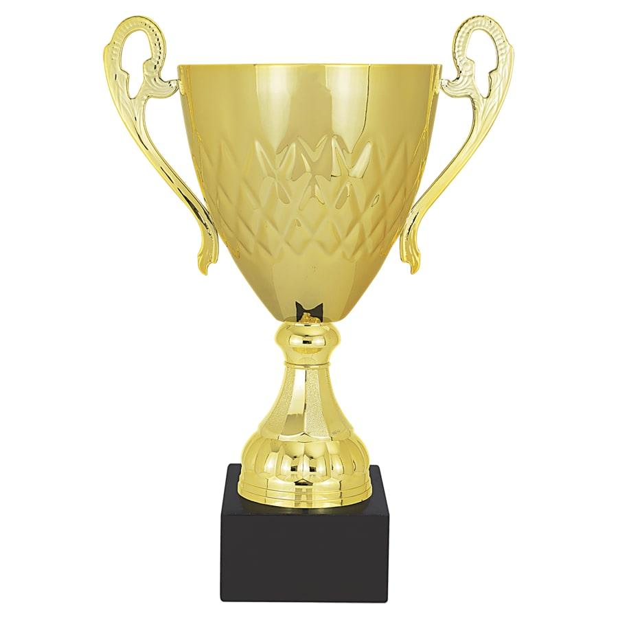 Completed Metal Cup Trophies, Blank (Single or 5) - 17 1/8" Gold Completed Metal Cup with Black Marble Base