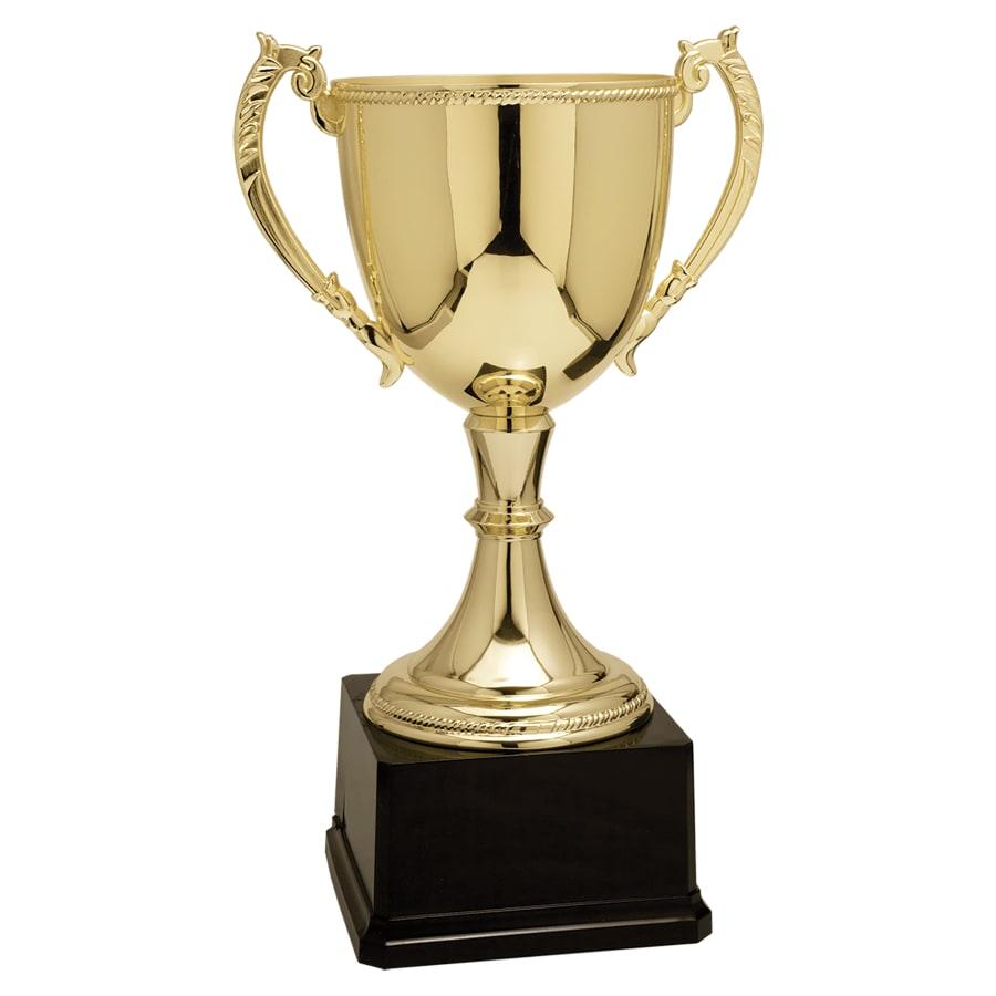 Completed Metal Cup Trophies, Blank (Single or 5) - 18 1/4" Gold Completed Zinc Cup Trophy