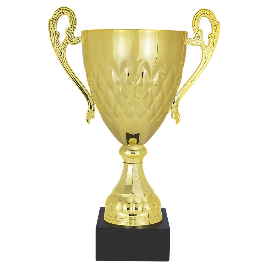 Completed Metal Cup Trophies, Blank (Single or 5) - 19 3/4" Gold Completed Metal Cup with Black Marble Base