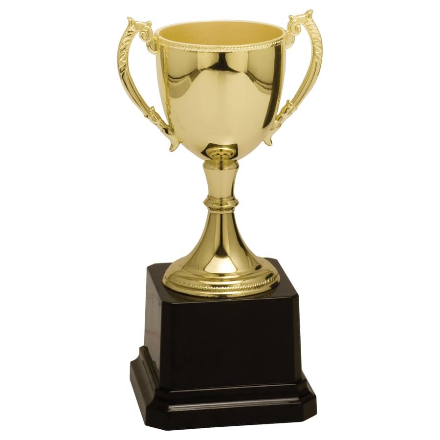 Completed Metal Cup Trophies, Blank (Single or 5) - 6 3/4" Gold Completed Zinc Cup Trophy