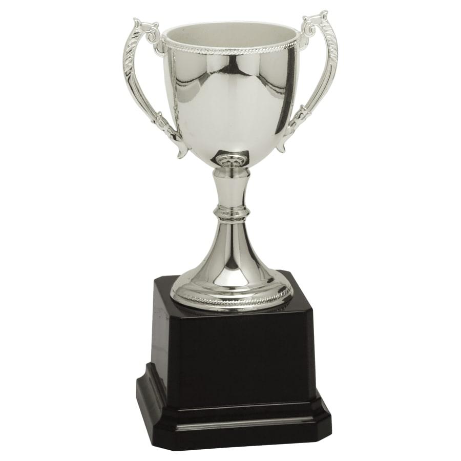 Completed Metal Cup Trophies, Blank (Single or 5) - 6 3/4" Silver Completed Zinc Cup Trophy