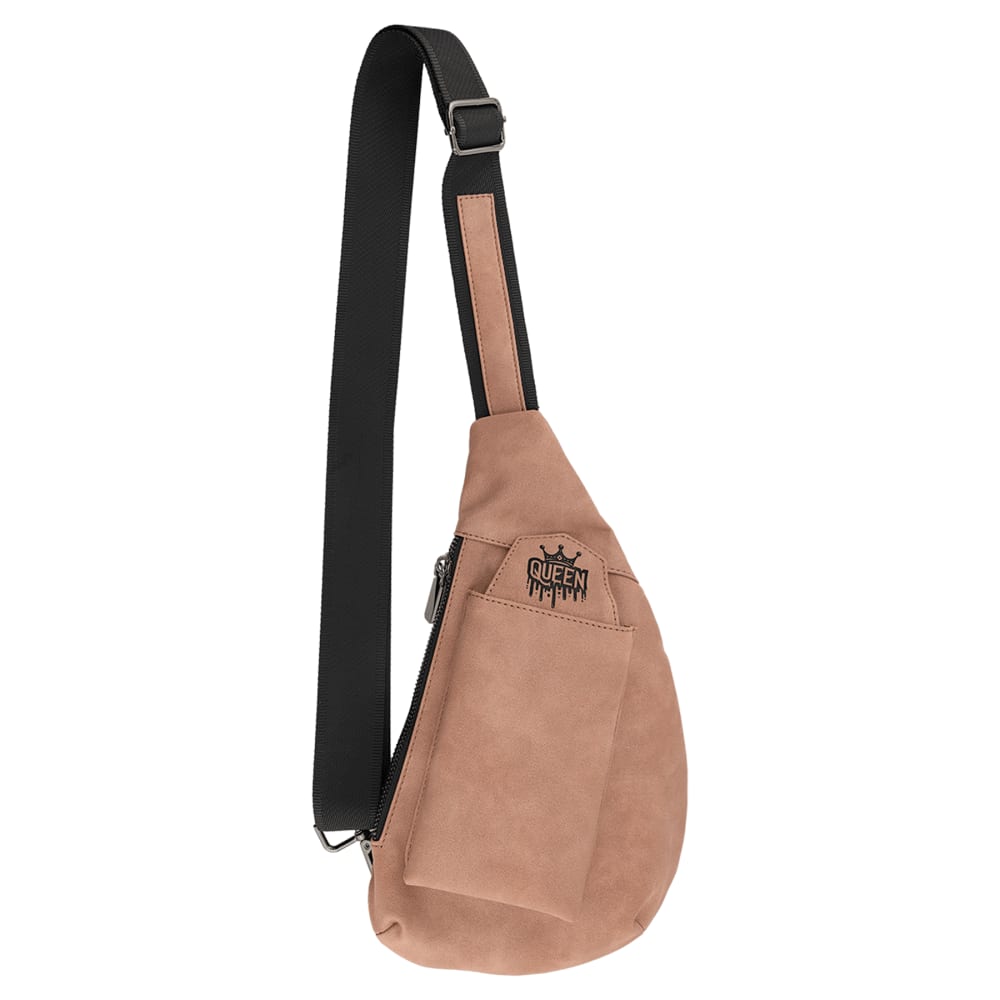 Personalized Faux Leather Sling Bag - Blush