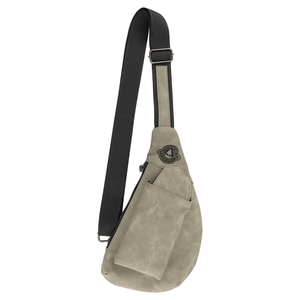 Personalized Faux Leather Sling Bag - Light Green
