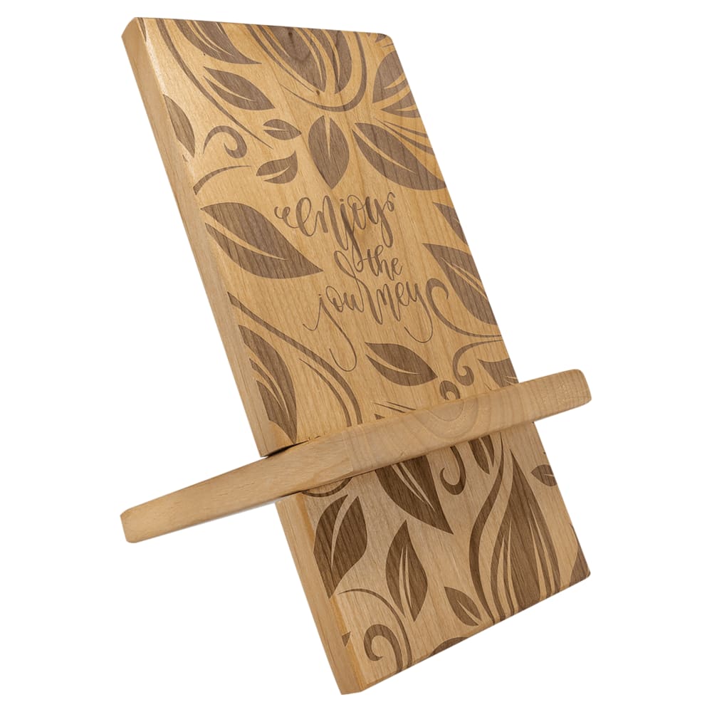 Personalized Wood Phone Stand & Tablet Easel - 6" x 12" Tablet/Cookbook Stand