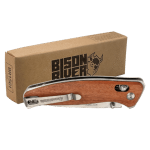 Personalized Bison River Button Lock Folding Knife