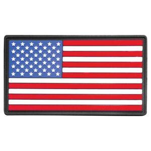 American Flag Patch, PVC with Heat-Press Adhesive - Red, White & Blue, 3 1/4" x 1 3/4", 1 Patch