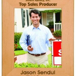 Personalized Picture Frame, Engraved Red Alder or Bamboo - Red Alder, 3 1/2" x 5"