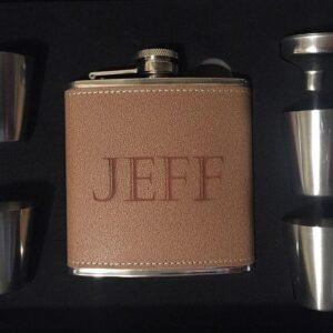Personalized 6 oz Flask Gift Set with Cups &amp; Funnel