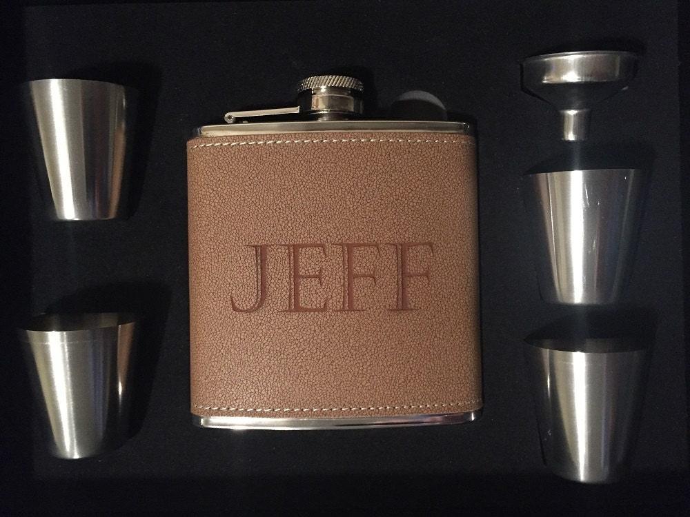 Personalized 6 oz Flask Gift Set with Cups & Funnel