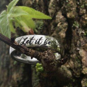 Custom Word Ring, Engraved Stainless Steel