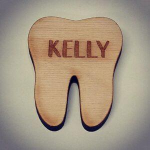 Wooden Tooth Magnetic Name Badge