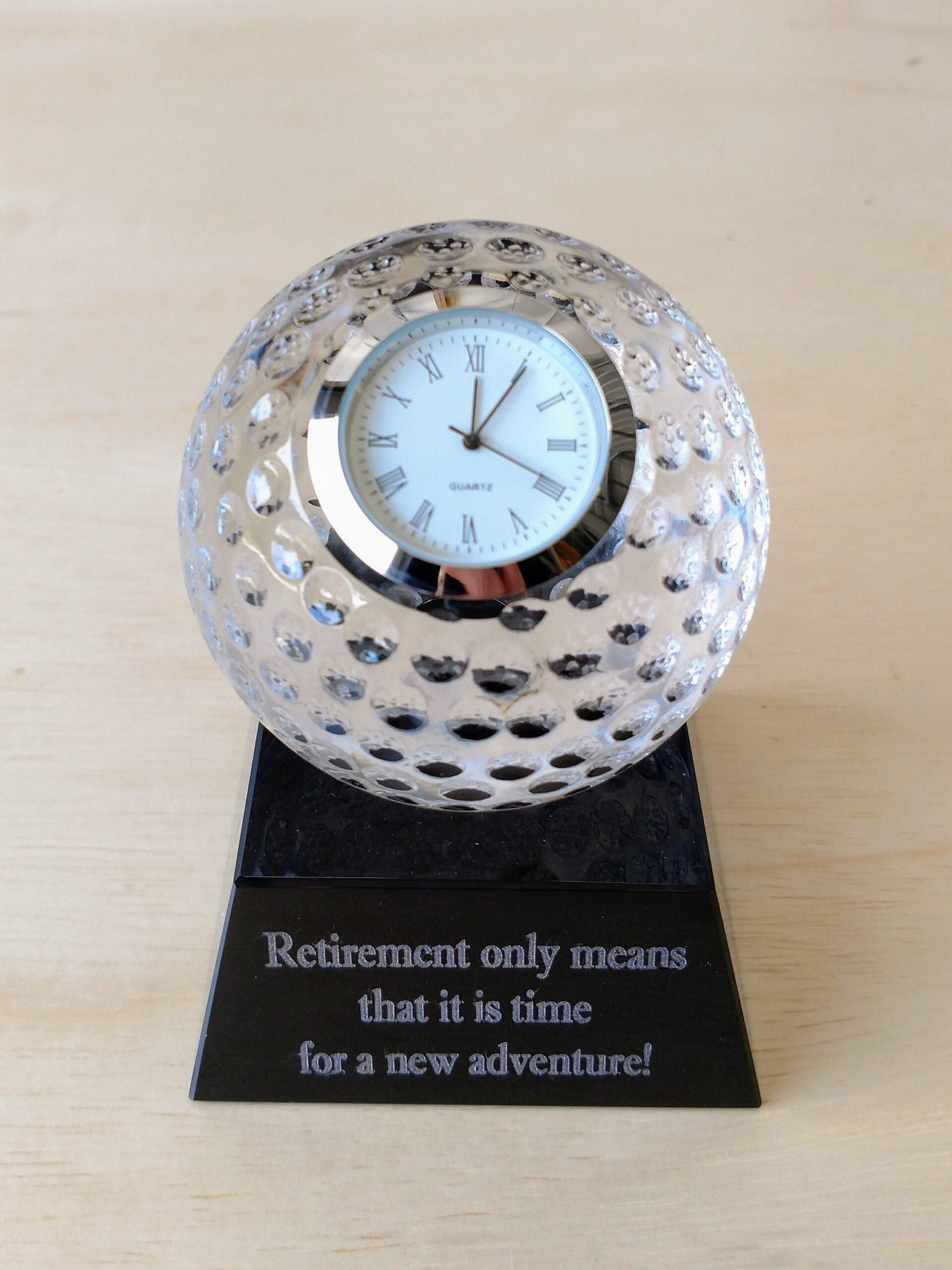 Personalized Crystal Golf Ball Clock