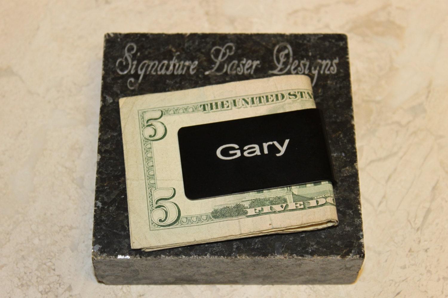 Personalized Black Money Clip