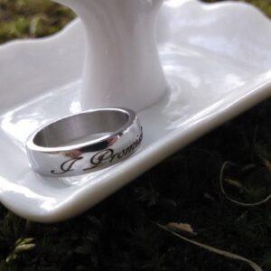 "I Promise" Engraved Promise Ring