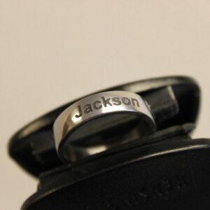 Engraved Stainless Steel Name Ring