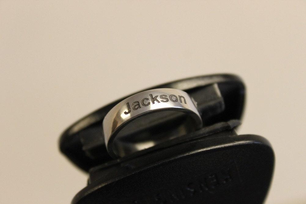 Engraved Stainless Steel Name Ring